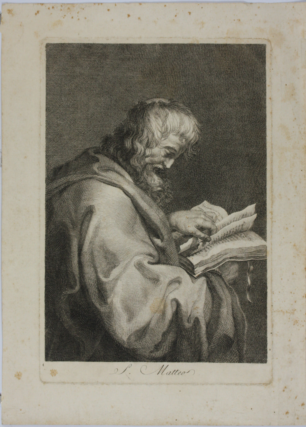 Peter Paul Rubens, after.  St. Simon. Engraving. XVIII. C.