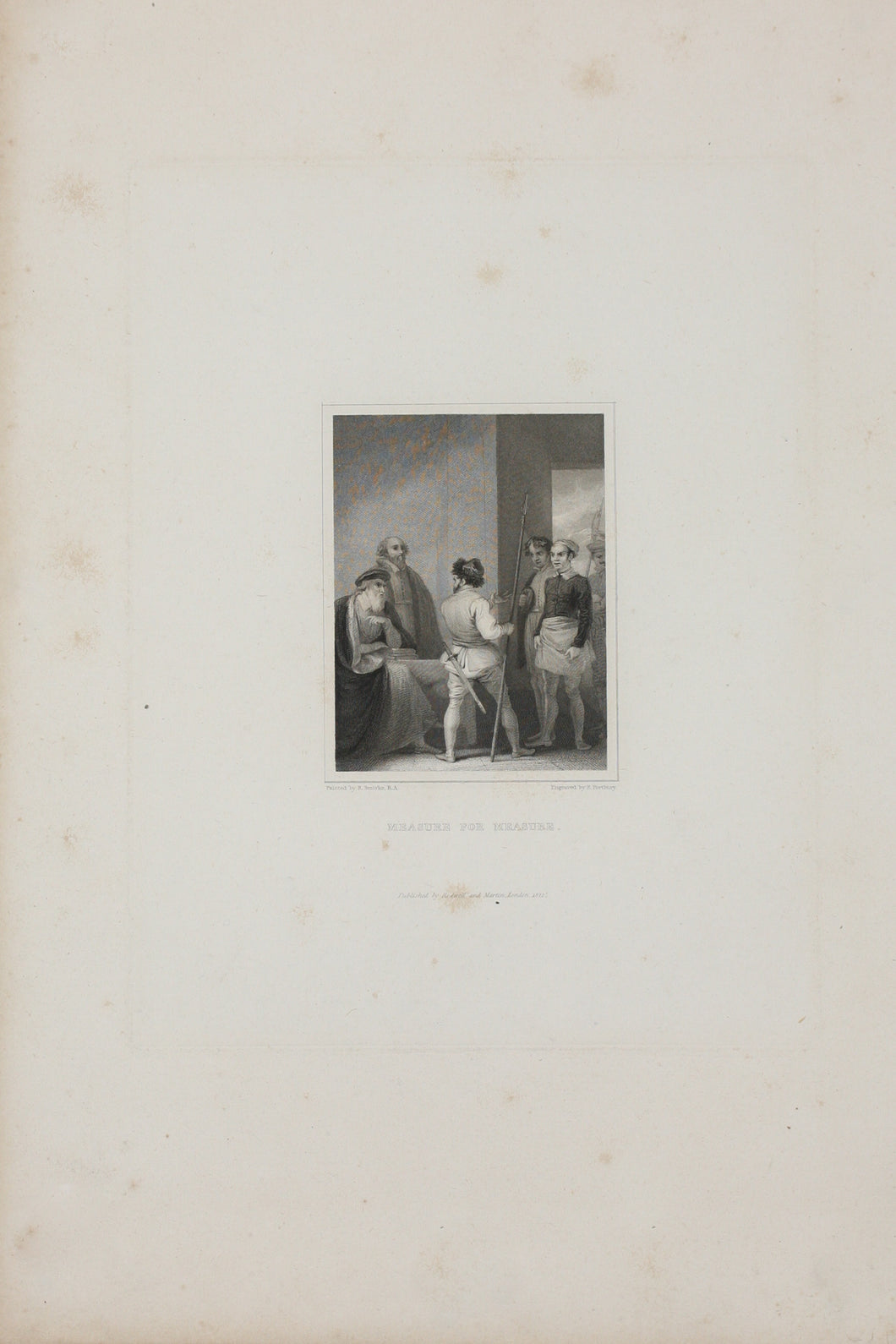Robert Smirke, after. Shakespeare. Measure for Measure. Engraving by E. Portbury. 1822.