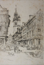 Load image into Gallery viewer, Henry Edridge ARA, after. Rue De La Grosse Horloge (Great-Clock), Évreux. Print by A. Dawson. 1880
