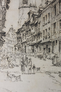 Henry Edridge ARA, after. Rue De La Grosse Horloge (Great-Clock), Évreux. Print by A. Dawson. 1880