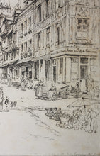 Load image into Gallery viewer, Henry Edridge ARA, after. Rue De La Grosse Horloge (Great-Clock), Évreux. Print by A. Dawson. 1880
