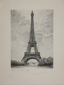 Luc. Paris. La tour Eiffel. Etching. XX C.