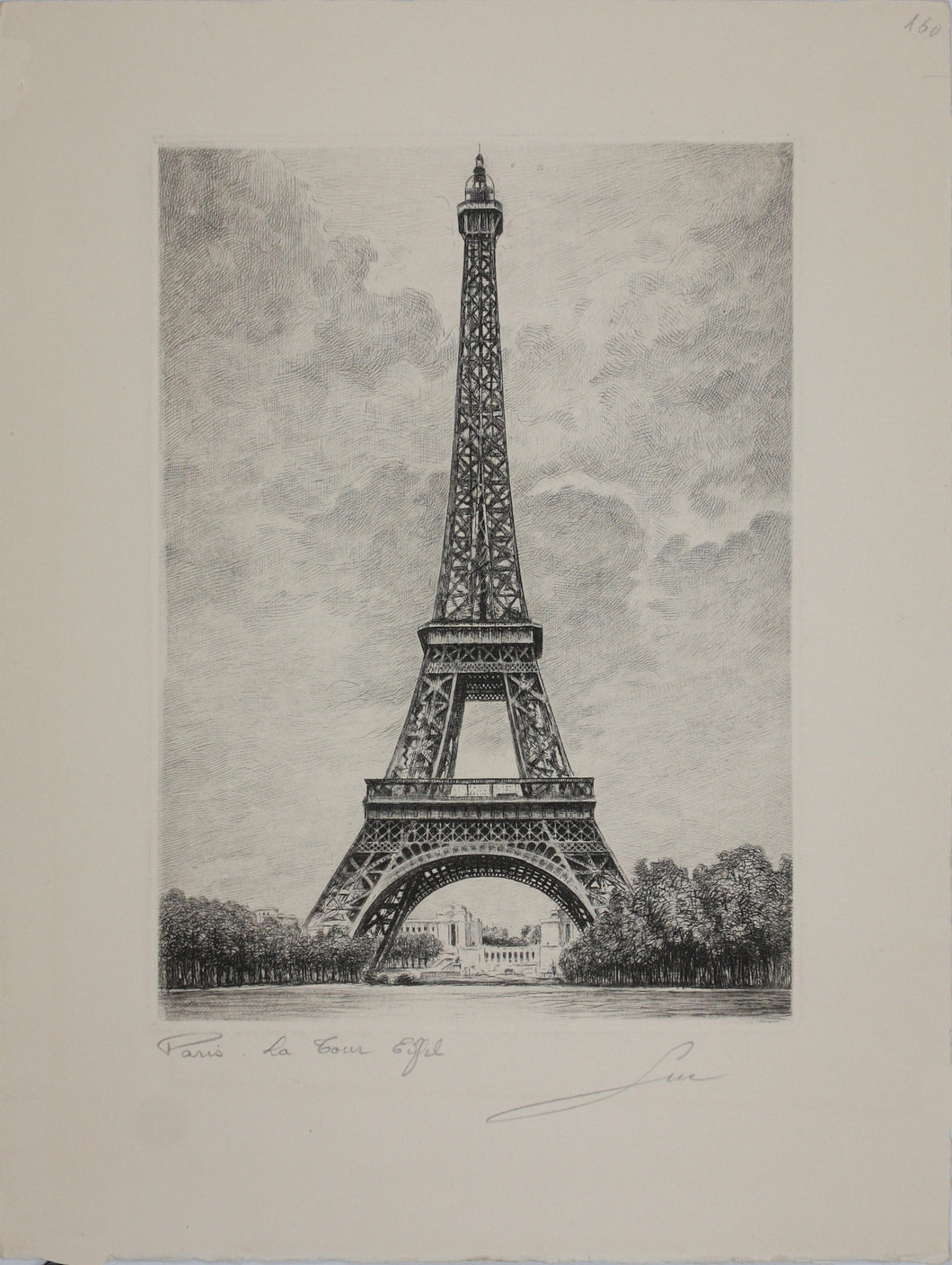 Luc. Paris. La tour Eiffel. Etching. XX C.