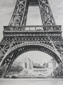 Luc. Paris. La tour Eiffel. Etching. XX C.