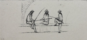 R. Manuel. Pont Neuf and ile de la Cite in Paris. Etching. XX C.