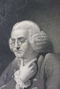 David Martin, after. Benjamin Franklin. Engraving by Thomas B Welch. 1835.