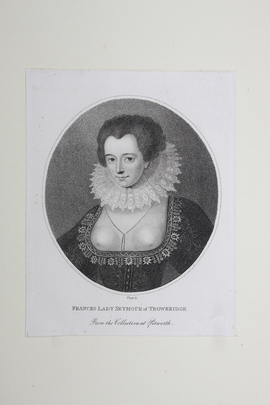William Platt. Portrait Lady Frances Seymour. Engraving. 1800.