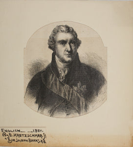 Eduard Kretzschmar. Portrait of Sir Joseph Banks, K.B. Engraving. 1840th.