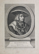 Load image into Gallery viewer, Monogrammist LM, after. Portrait of Maximilien I, Empereur. Engraving by René Gaillard. 1755 -1777.
