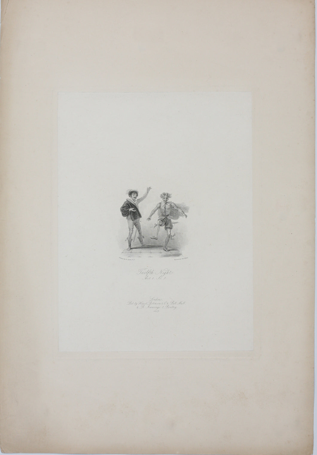 Robert Smirke, after. Shakespeare. Twelfth Night. Act 1. Sc.3. Engraving and etching by Charles Heath. 1827.