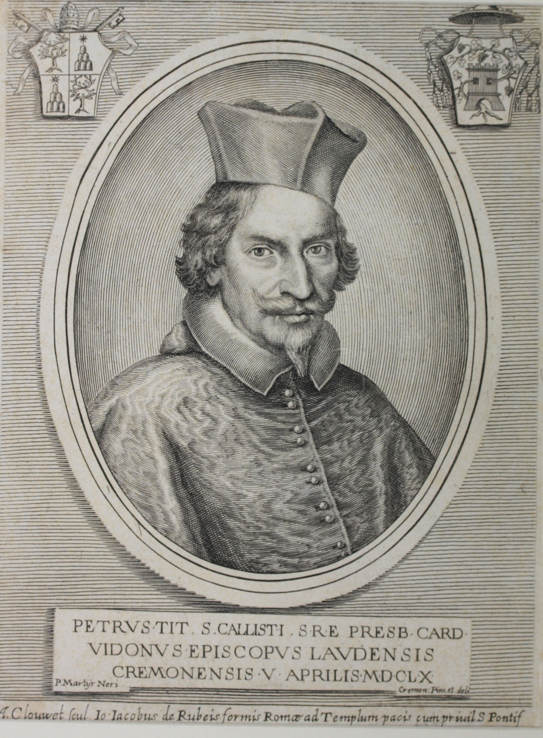 Pietro Martire Neri, after. Portrait of Cardinal Pietro I Vidoni. Engraving by Albert Clouwet. 1660-1676.