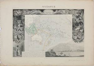 Victor Levasseur. Map of Oceania. 1850 - 1900.