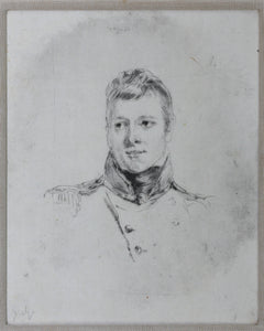 Andrew Geddes. Portrait of  Barrington Pope Blachford. Drypoint. 1815.