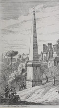 Load image into Gallery viewer, Jan Frans van Bloemen. Italianate landscape with an obelisk. Etching. 1689 - 1749.
