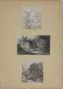 John Thomas Smith. Three Landscapes. Etchings. 1816.
