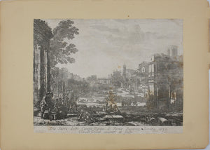 Claude Lorrain. Le Campo Vaccino (The Roman Forum). Etching. 1636.