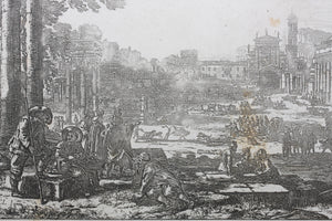 Claude Lorrain. Le Campo Vaccino (The Roman Forum). Etching. 1636.