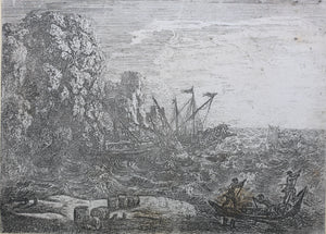 Claude Lorrain. The Tempest. Etching. 1630.