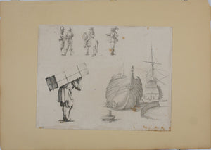 Stefano Della Bella. Studies of figures. Etching. Mid XVII C.