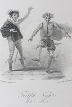 Load image into Gallery viewer, Robert Smirke, after. Shakespeare. Twelfth Night. Act 1. Sc.3. Engraving and etching by Charles Heath. 1827.
