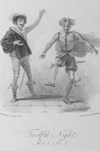 Robert Smirke, after. Shakespeare. Twelfth Night. Act 1. Sc.3. Engraving and etching by Charles Heath. 1827.