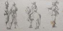 Load image into Gallery viewer, Stefano Della Bella. Studies of figures. Etching. Mid XVII C.

