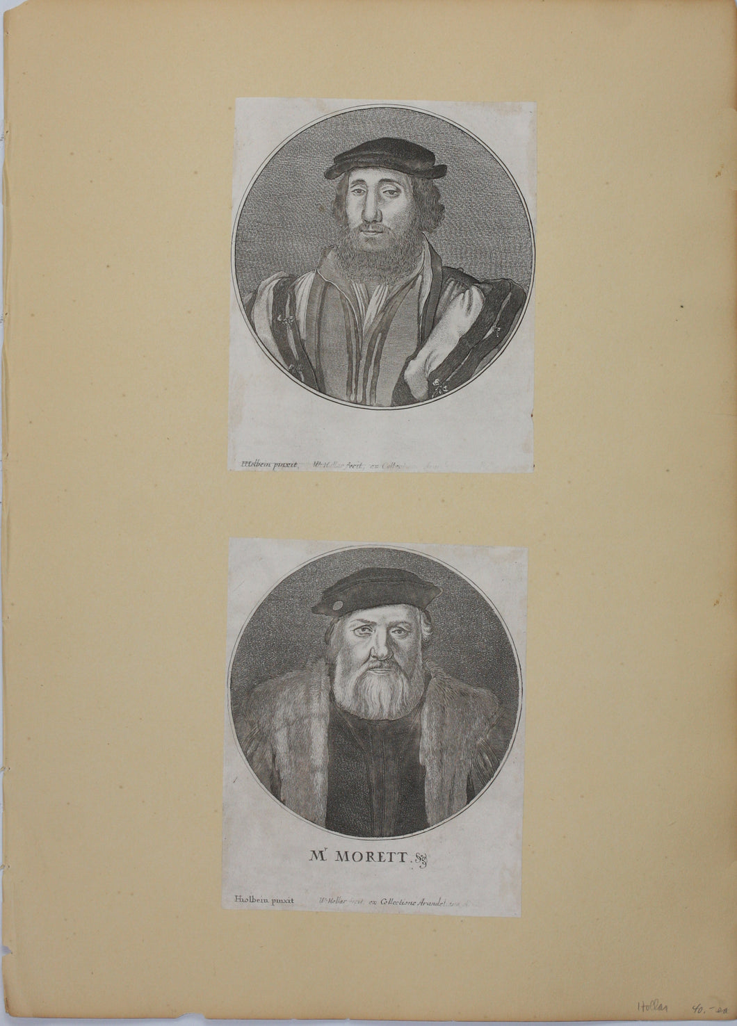 Hans Holbein the Younger, after. Bearded Man. Mr. Morrett.  Etchings by Wenceslaus Hollar. 1647.