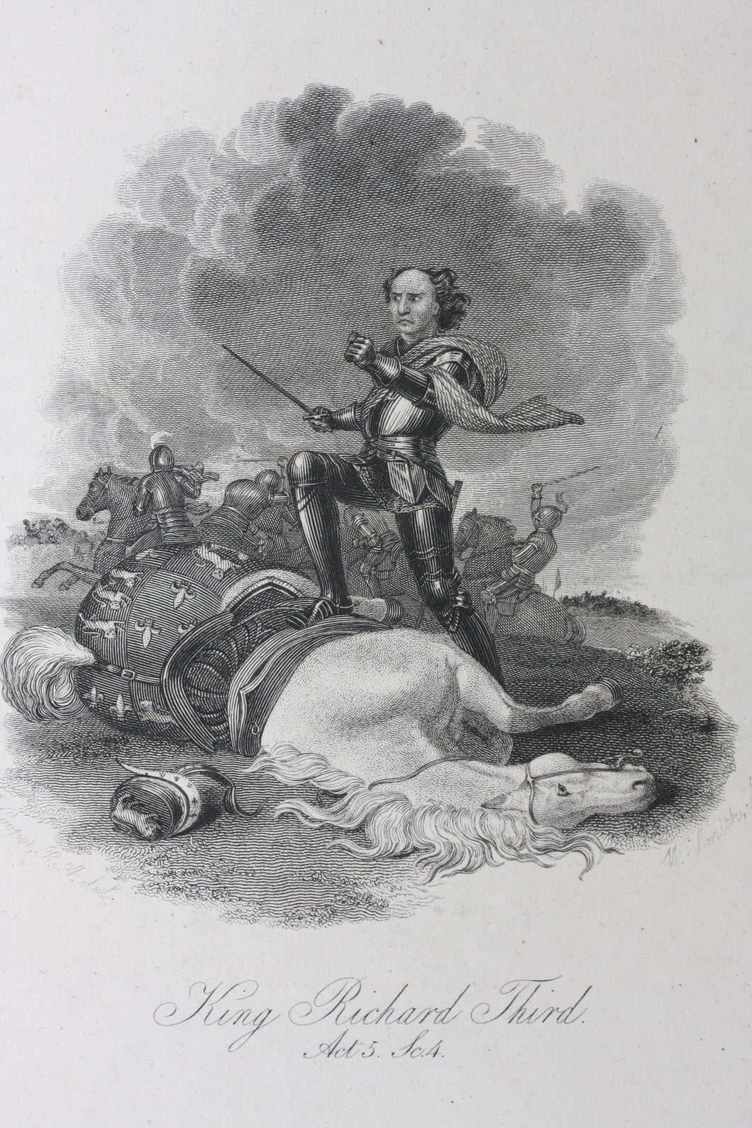 Abraham Cooper, after. Shakespeare. King Richard Third. Act 5. Sc.4. Engraving by William Smith. 1826.