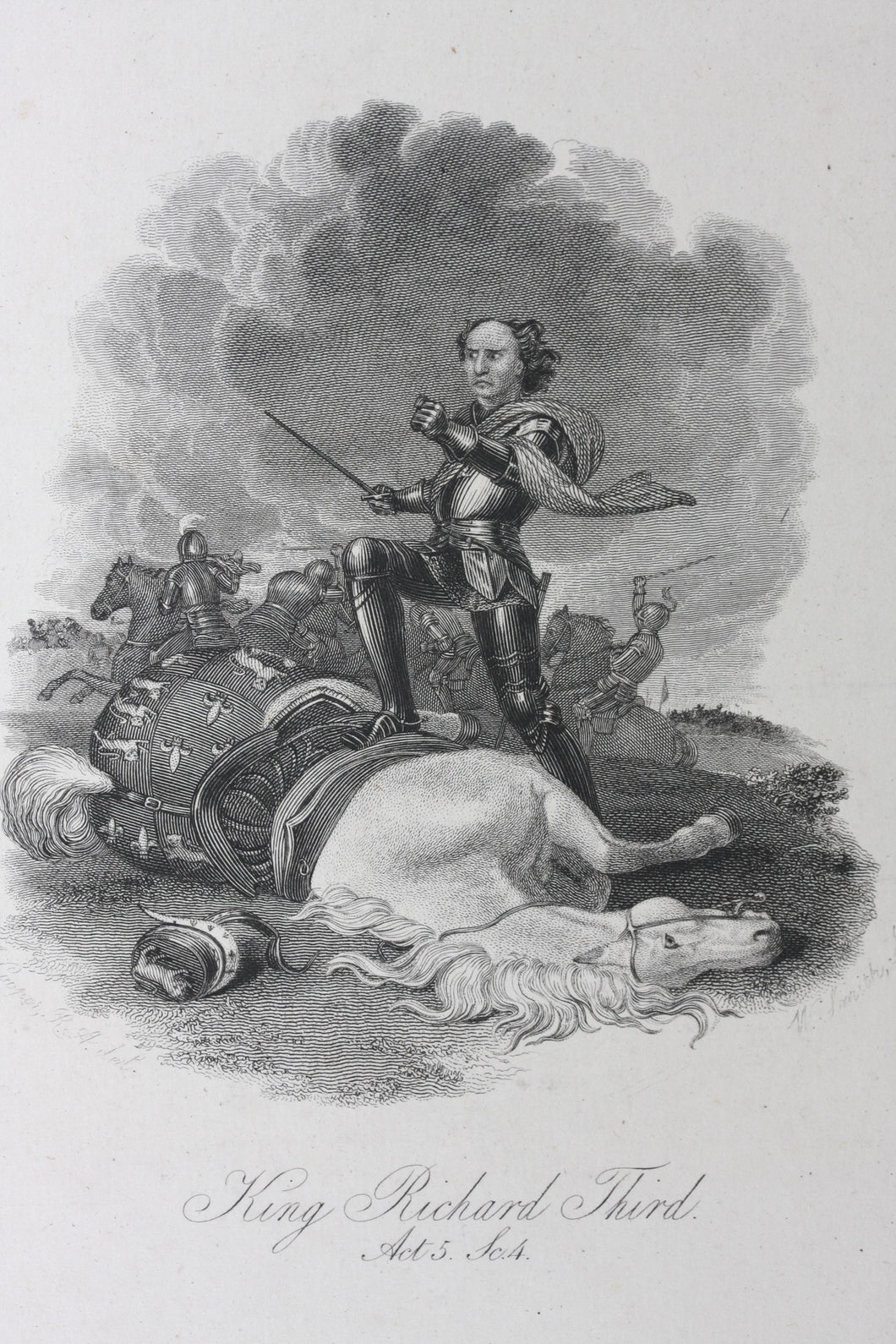 Abraham Cooper, after. Shakespeare. King Richard Third. Act 5. Sc.4. Engraving and etching by William Smith. 1826.
