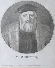 Load image into Gallery viewer, Hans Holbein the Younger, after. Bearded Man. Mr. Morrett.  Etchings by Wenceslaus Hollar. 1647.
