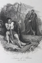 Load image into Gallery viewer, John Hayter, after. Shakespeare. Timon of Athens. Act 5. Sc.1. Engraving and etching by Benjamin Phelps Gibbon. 1826

