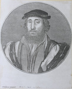 Hans Holbein the Younger, after. Bearded Man. Mr. Morrett.  Etchings by Wenceslaus Hollar. 1647.