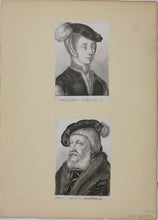 Load image into Gallery viewer, Hans Holbein the Younger, after. Portrait of a young woman. Sir William Butts. Etchings by Wenceslaus Hollar. 1647 - 1649.

