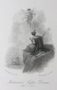 Robert Smirke,after. Shakespeare. Midsummer Night's Dream. Act 2. Sc.2. Engraving and etching by William Greatbatch. 1828.