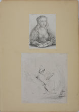 Load image into Gallery viewer, Martin Schongauer. Woman with wreath oak leaves. Etching. 1646.
