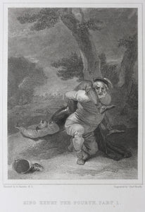 Robert Smirke, after. Shakespeare. King Henry the Fourth, part 1. Falstaff. Engraving by Charles Heath. 1825.