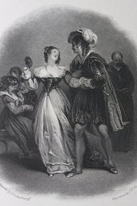 Philip Francis Stephanoff,after. Shakespeare. Much Ado About Nothing. Act 5 Sc.4. Engraving by James Henry Watt. 1826