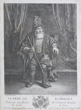 Load image into Gallery viewer, Rembrandt Harmensz van Rijn, after. Le père de Rembrandt. Engraving by Pierre Louis de Surugue. 1759.
