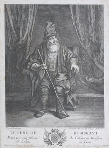 Rembrandt Harmensz van Rijn, after. Le père de Rembrandt. Engraving by Pierre Louis de Surugue. 1759.