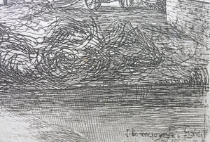Jan Baptist Bonnecroy. Landscape with a shepherd. Etching. 1632-1676.