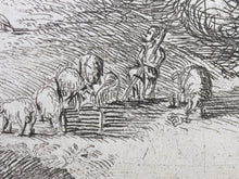 Load image into Gallery viewer, Jan Baptist Bonnecroy. Landscape with a shepherd. Etching. 1632-1676.
