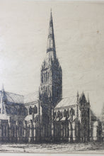 Load image into Gallery viewer, William Brown. Salisbury Cathedral. North East. Etching. 19th Century.
