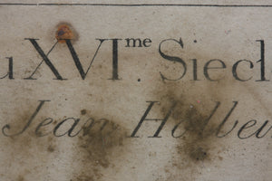 Hans Holbein the Younger, after. Demoiselle de condition du XVIème Siècle. Engraving by Johann Rudolf Schellenberg. Basel, 1798.