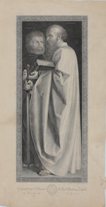Albrecht Dürer, after. Mark the Evangelist and Paul the Apostle. Engraving by Albert Christoph Reindel. Before 1853.