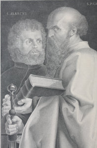 Albrecht Dürer, after. Mark the Evangelist and Paul the Apostle. Engraving by Albert Christoph Reindel. Before 1853.