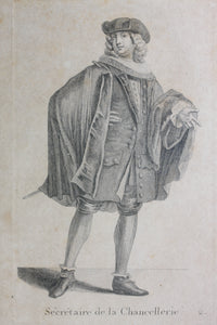 Johann Rudolf Huber, after. Secrétaire de la Chancellerie. Engraved by Johann Rudolf Schellenberg. Basel, 1798.
