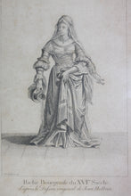 Load image into Gallery viewer, Hans Holbein the Younger, after. Riche Bourgeoise du XVIme Siècle. Engraving Johann Rudolf Schellenberg. Basel, 1798.
