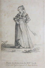 Load image into Gallery viewer, Hans Holbein the Younger, after. Dame de distinction du XVIème Siècle. Engraving by Johann Rudolf Schellenberg. Basel, 1798.
