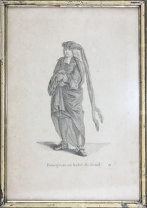 Johann Rudolf Huber, after. Bourgeois en habit de deuil. Engraved Johann Rudolf Schellenberg. Basel, 1798.