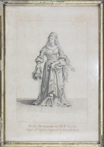 Hans Holbein the Younger, after. Riche Bourgeoise du XVIme Siècle. Engraving Johann Rudolf Schellenberg. Basel, 1798.